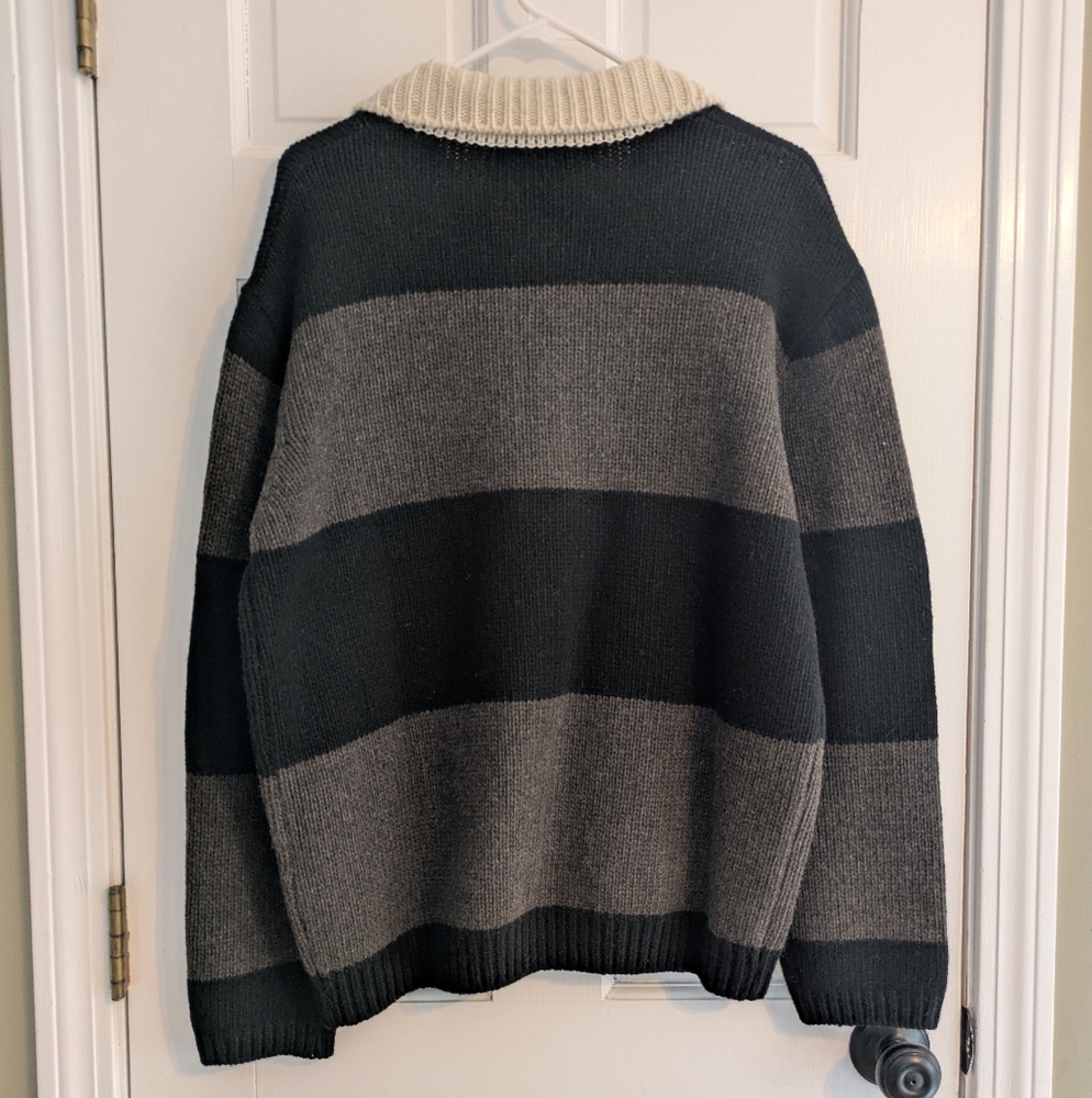 NWT Pixie Market merino wool oversized collared sweater size L academia preppy - Picture 5 of 7